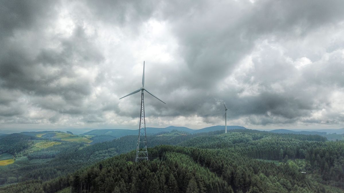 Windkraft, Windrad, Symbol, 2020, Luftbild, Drone, Klimawandel, Energie, Energiewende, von Nils Dinkel