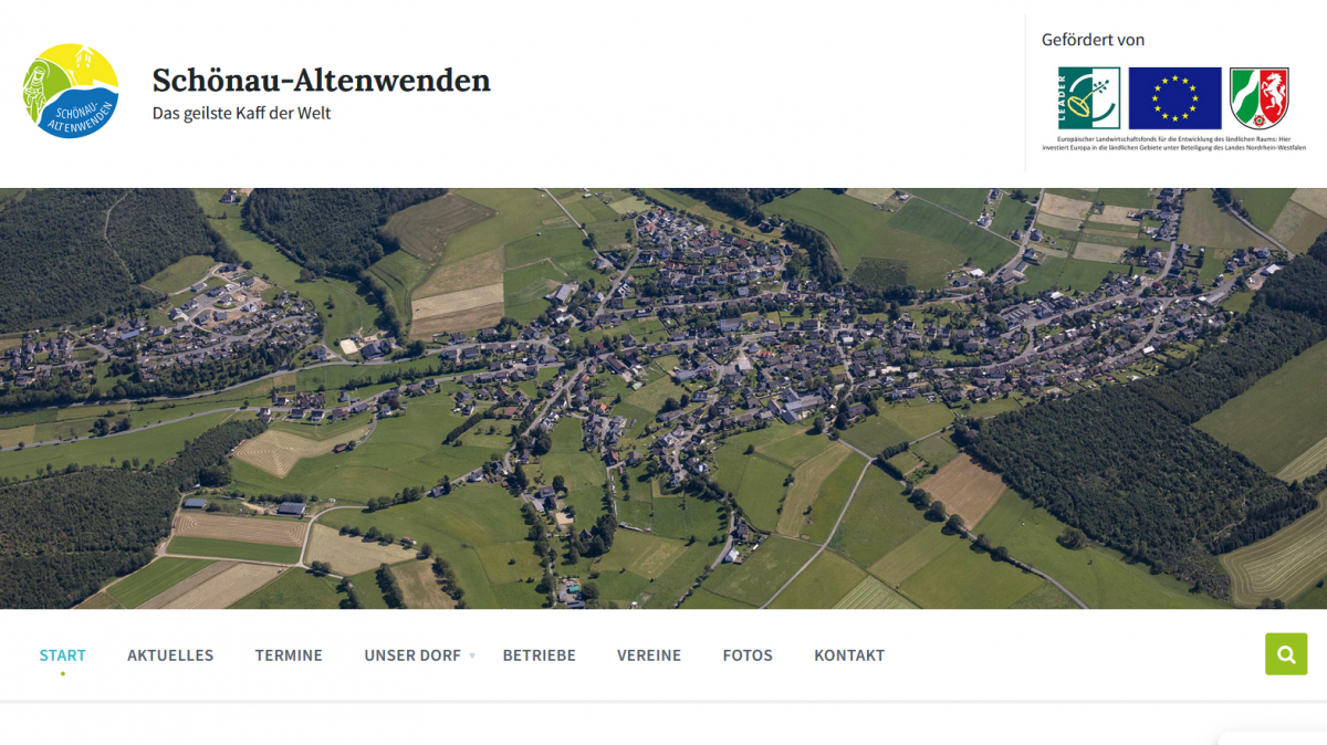 Im geförderten Projekt „Wir-sind-digital.Dorf!“ ist Schönau-Altenwenden jetzt als erstes mit einer eigenen Website am Start. von Screenshot: DorfPage Schönau-Altenwenden
