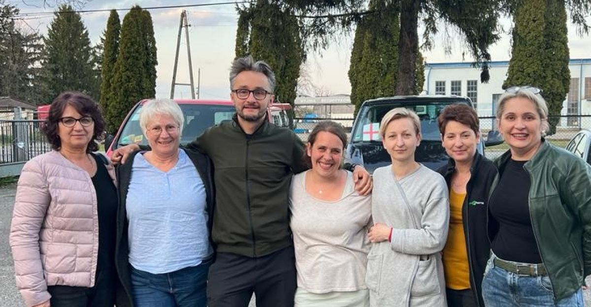 Wiedersehen in Radymno/Polen: (v.l.) Lucina, Sabine, Matthäus und Sarah haben in den vergangenen Tagen Großartiges geleistet. von privat