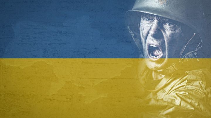 Ukraine, Flagge, Krieg