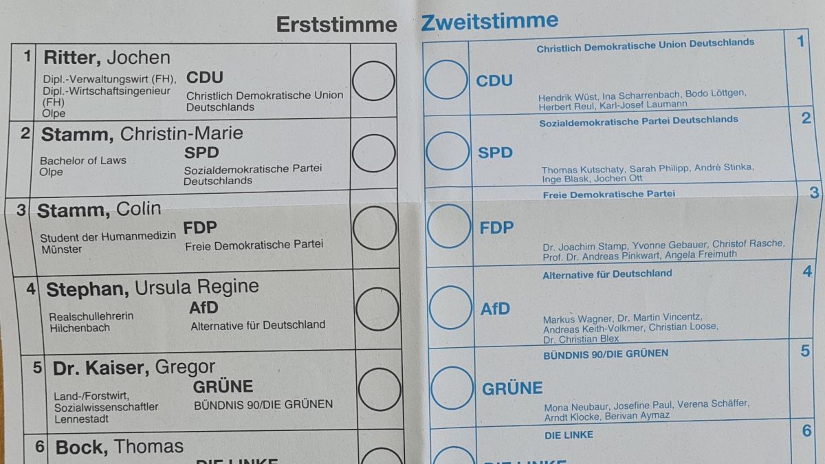Der Stimmzettel für die Landtagswahl umfasst insgesamt 29 Parteien und Wählergruppen. von Wolfgang Schneider