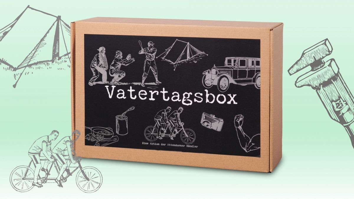 Die Vatertagsbox ist gefüllt mit allerlei regionalen Produkten. von Hansestadt Attendorn