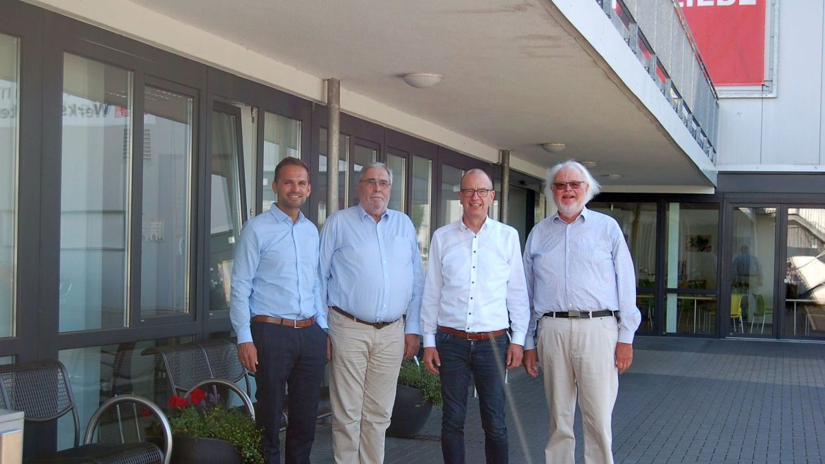 Der Vorstand des Fördervereins für die Werthmann-Werkstätten (v.l.): Dr. Thomas Buchmann (Schatzmeister), Alexander Huhn (2. Vorsitzender), Andreas Mönig (Geschäftsführer) und Alfons Stumpf (1. Vorsitzender). von privat