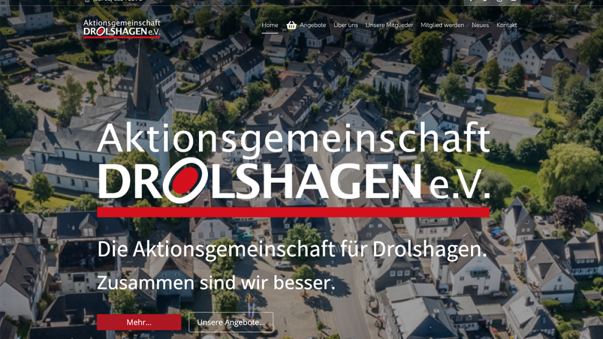 Die Aktionsgemeinschafts Drolshagen hat seit dem 30. September eine neu gestaltete Internetseite von Aktionsgemeinschafts Drolshagen