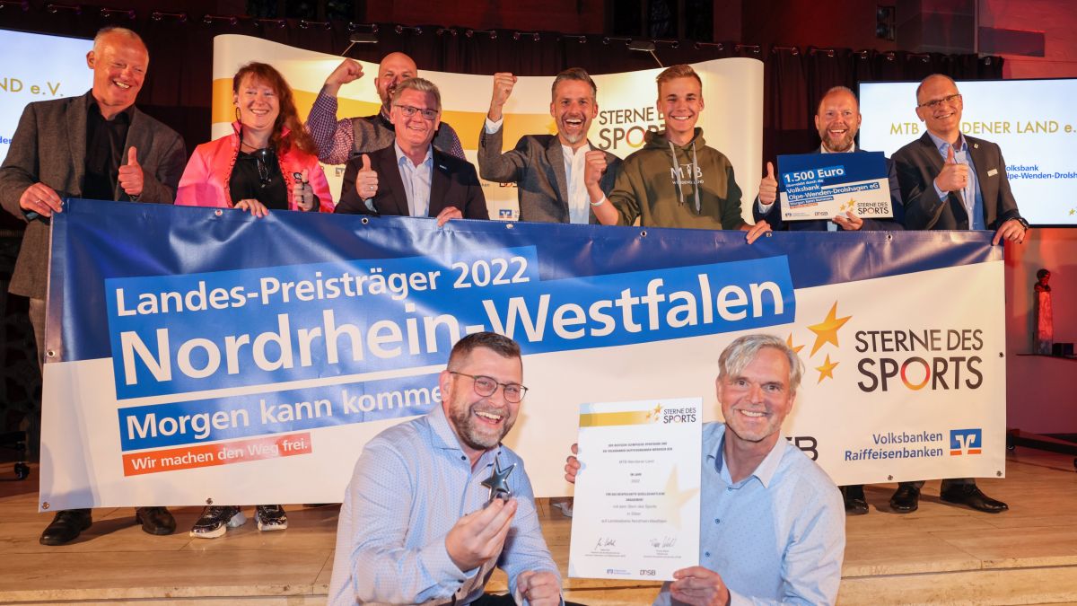 Der MTB Wendener Land wurde auf der landesweiten Ebene des Wettbewerbs „Sterne des Sports“ mit dem zweiten Platz ausgezeichnet. von Franz Fender / Genossenschaftsverband