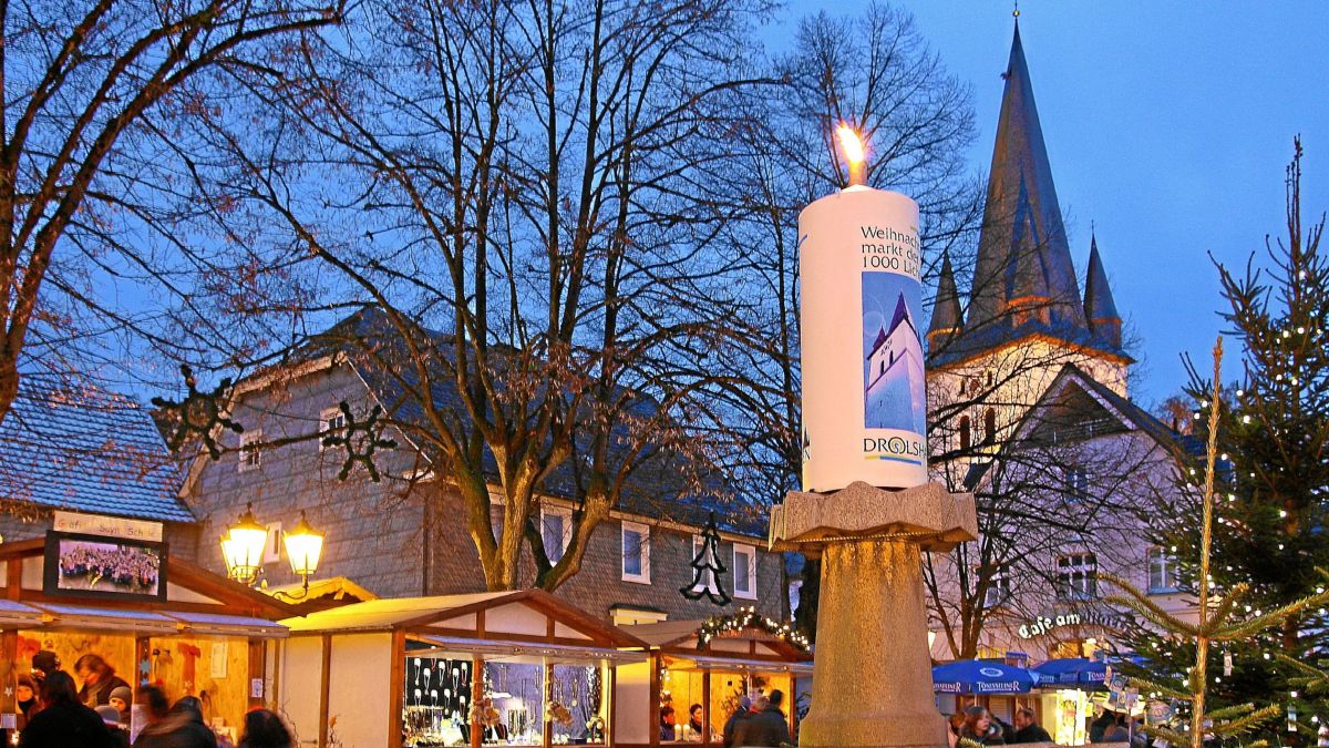 Der Weihnachtsmarkt in Drolshagen eröffnet wieder am Samstag, 10. Dezember. von Drolshagen Marketing
