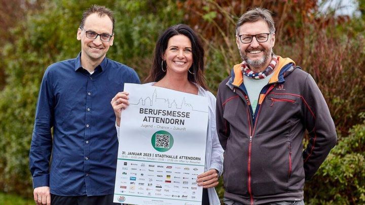Das Orga-Team der Berufsmesse Attendorn: (von links) Dominik Arns, Sarah Aßmann (Hanseschule...