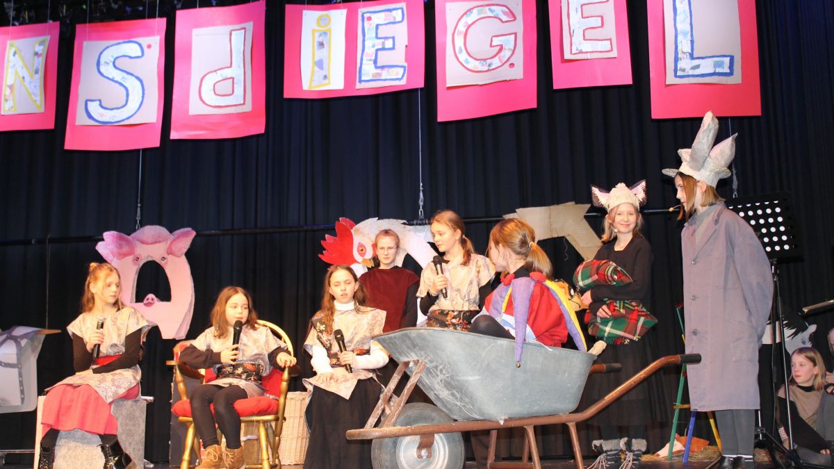 Schauspielern, tanzen, singen - die Leistung der jungen Gymnasiasten plus Bühnenbild und Kostümen sorgte beim Publikum für Begeisterung. von Gymnasium Maria Königin