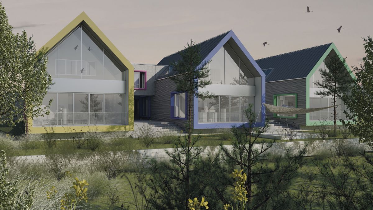 Drei miteinander verbundene Häuser sind für den neuen Kindergarten in Hünsborn geplant. Dabei soll jeder Gruppe ein Haus zugeteilt werden. von hengstebeck architekten Part