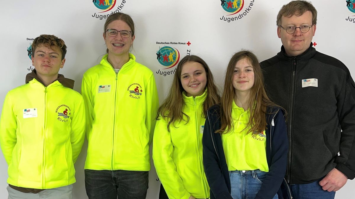 Die Nachwuchs-Sanitäter des Rivius-Gymnasiums Ronja Heim, Oliwia Larysz, Noah Bauer und Jan Wittmann. von privat
