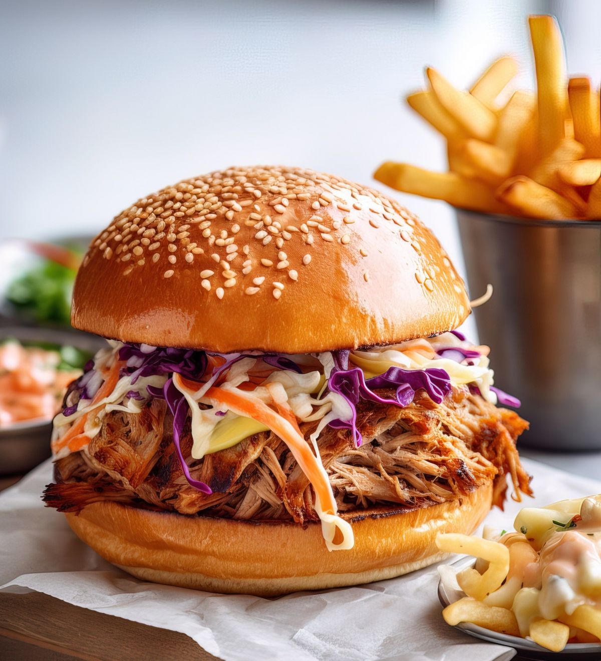Lecker: ein Pulled-Pork-Burger. von pixabay