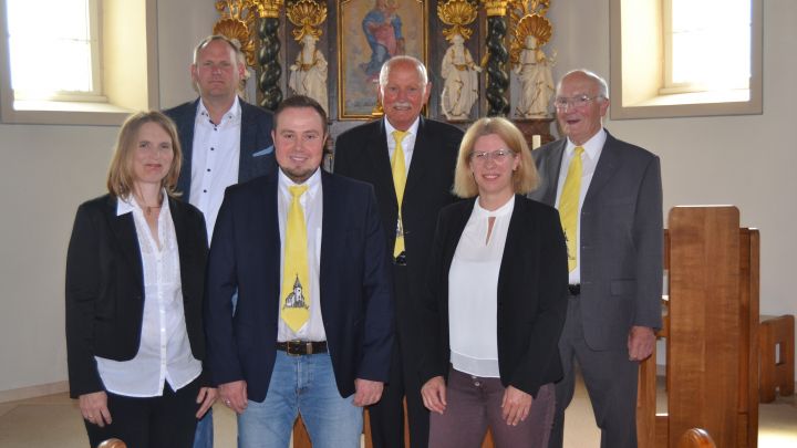 Der amtierende Vorstand des Kapellenvereins Hülschotten (v.l.): Melanie Stumpf (2. Kassiererin),...