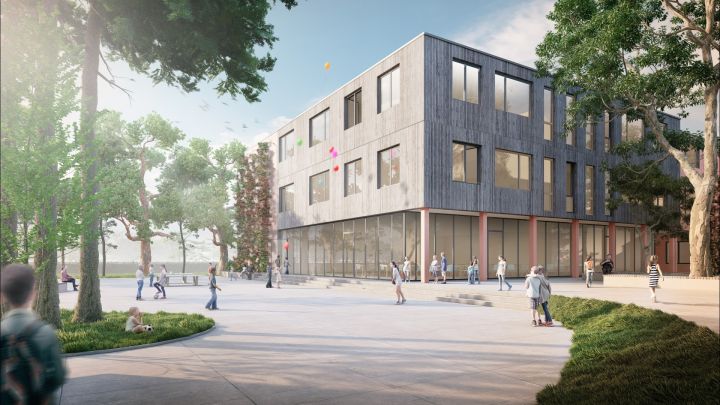 Bei der Realisierung des Heisenberg Gymnasiums in Dortmund kommt erstmals in Deutschland grüner...