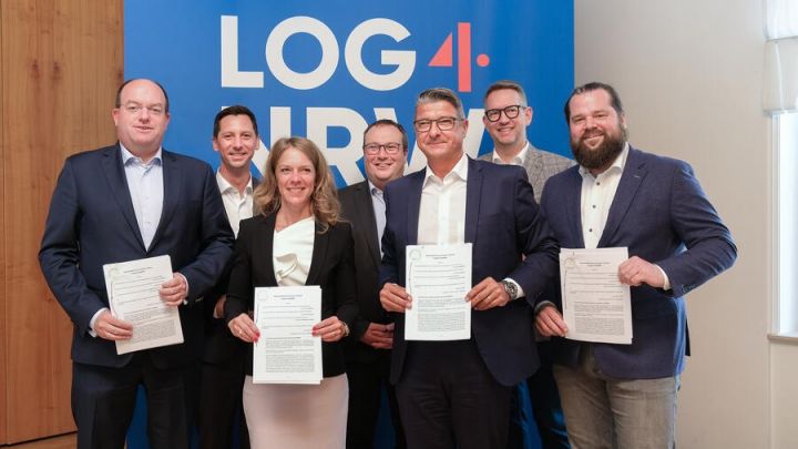 Startschuss für LOG4NRW (von links): Markus Bangen (CEO duisport), Andreas Müller (LE Kreis...