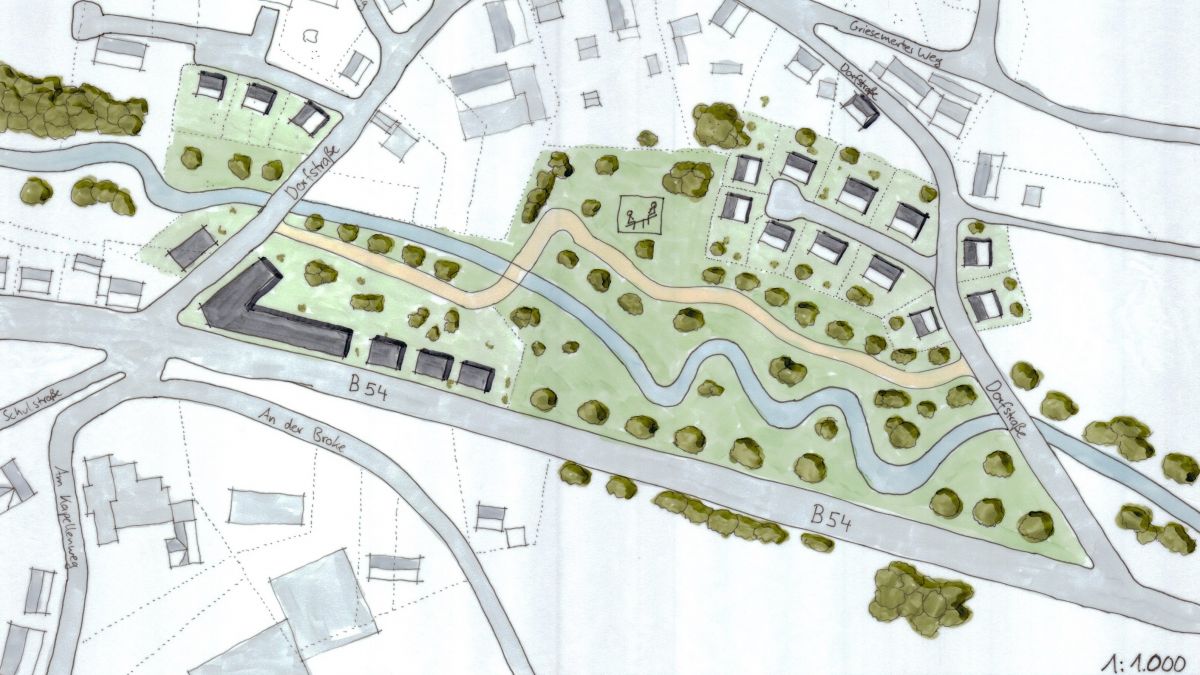 Ideenskizze der Kreisstadt Olpe zur zukünftigen Nutzung des ehemaligen thyssenkrupp-Geländes. von Kreisstadt Olpe