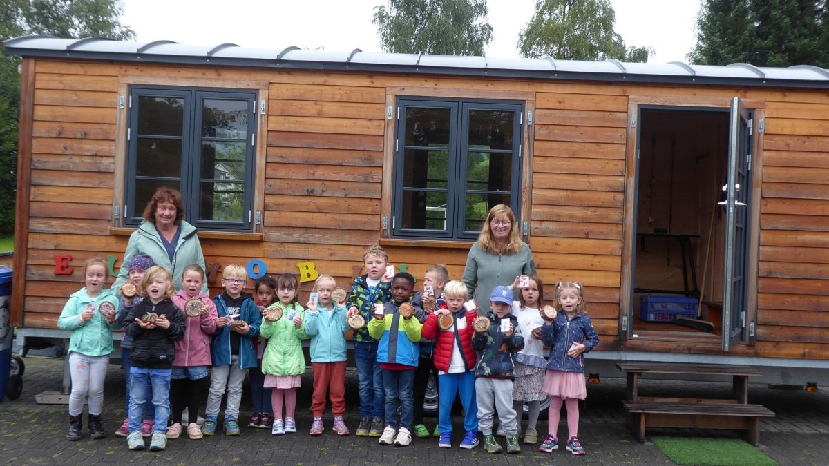 Der Kindergarten Dahler Spatzennest nutzte eine Woche lang das Elbmobil. von privat