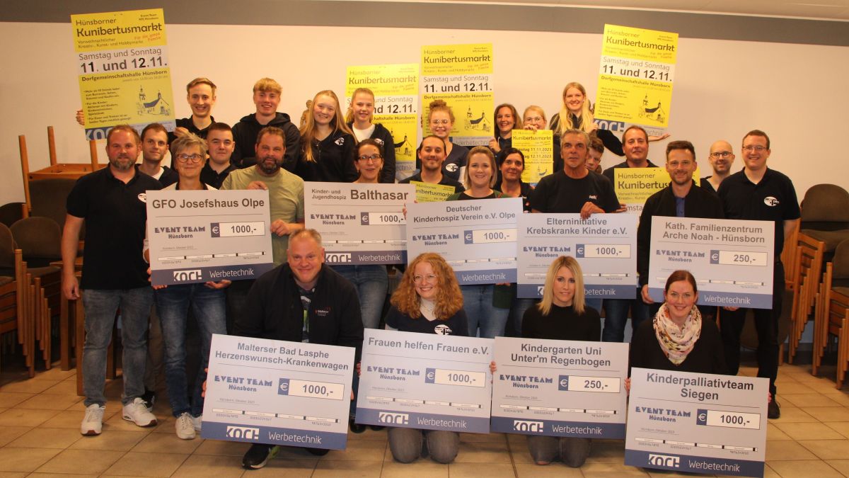 Mit 7.500 Euro aus seinen Erlösen unterstützt das Event Team Hünsborn neun soziale Einrichtungen und Initiativen in der Region. von Lorena Klein