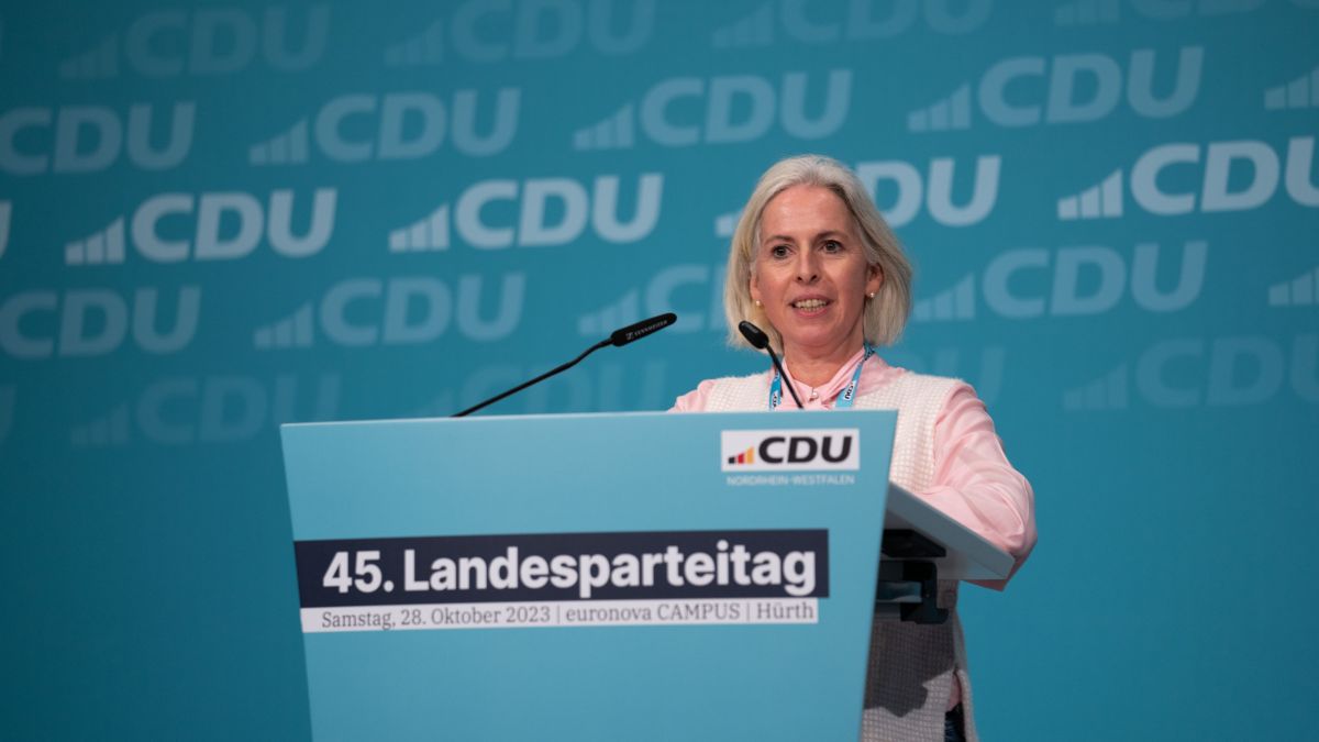 Beim CDU-Landesparteitag in Hürth sind Florian Müller und Kerstin Brauer (Foto) in den Vorstand gewählt worden. von CDU NRW/Paul Schneider