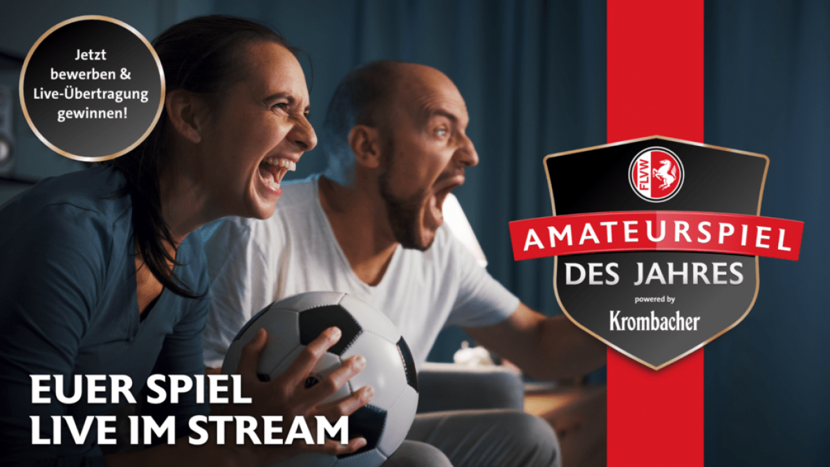 Krombacher und FLVW laden wieder zur Teilnahme am Amateurspiel des Jahres ein. von privat