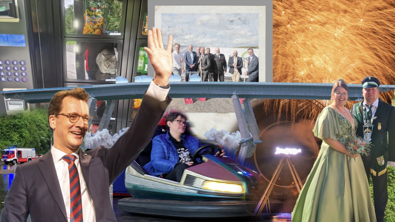 Der Kreis Olpe erlebte 2023 eine Achterbahnfahrt der Ereignisse, die von turbulenten Unwettern über emotionale Proteste bis hin zu ungewöhnlichen Geschichten reichten. von Collage: Nils Dinkel