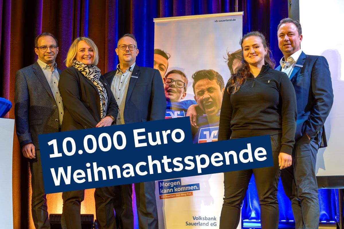 Ein Teil der Gebietsrepräsentanten (von links): Marc-Michael Mammey, Silke Schulte, Ralf Warias, Angelika Schwindt und Frank Segref. von Volksbank Sauerland