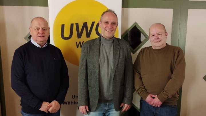 Mitgliederversammlung der UWG Wenden: Josef Kinkel, Thorsten Scheen und Gerhard Jung (von links).