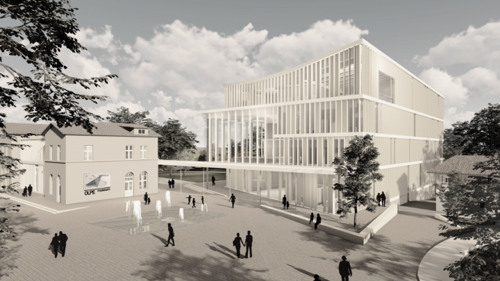 Planungsansicht des zukünftigen Olper Stadtmuseums und des geplanten Bürgerhauses.
