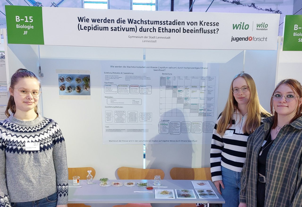 Janina-Maria Schmidt, Ellen Heimes und Fabiola Bischopink (v.l.) präsentieren ihre Arbeit. von privat
