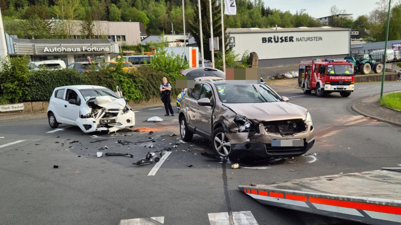 Ein Unfall ereignete sich am Mittwoch, 1. Mai, Bilsteiner Straße in Olpe. von Kai Osthoff
