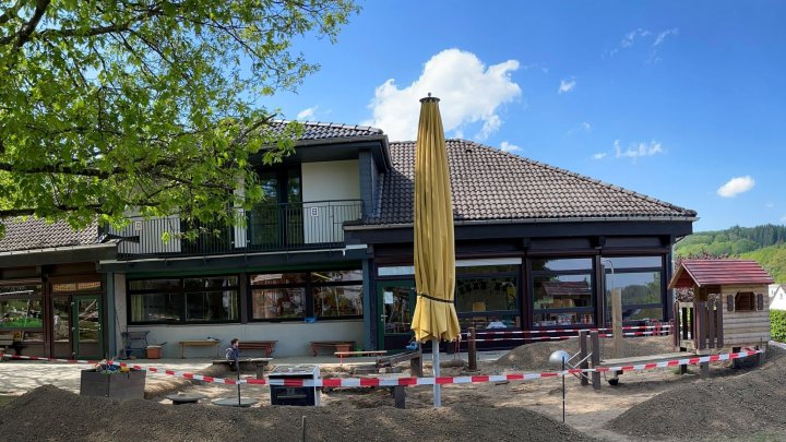 Der Sonnenkindergarten Hützemert nach den Umbauarbeiten im Jahr 2022.