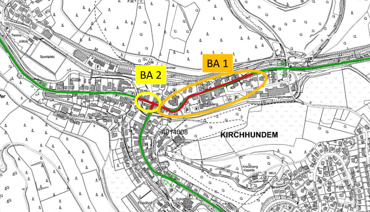Die beiden Bauabschnitte der Ortsdurchfahrt Kirchhundem. von Straßen.NRW