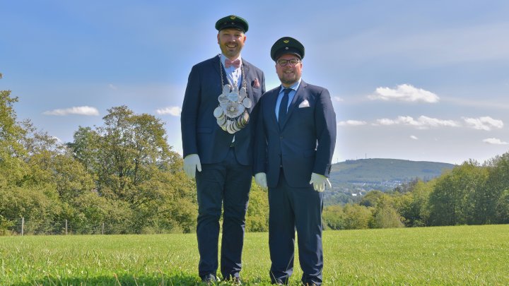 Das Frenkhauser Königspaar Martin Theile und Tobias Brömme freuen sich auf das kommende...