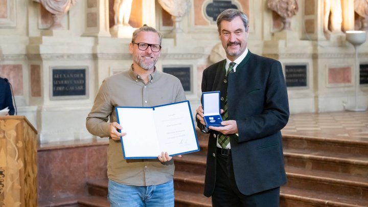 Thomas Finke (l.) mit Ministerpräsident Dr. Markus Söder.
