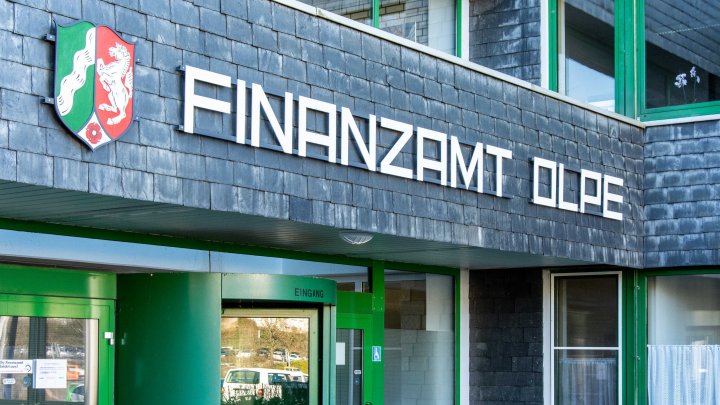 Das Gebäude des Finanzamtes Olpe.
