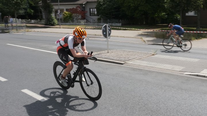 Christine Cordes vom TC RW Kirchhundem beim Bochum-Triathlon.