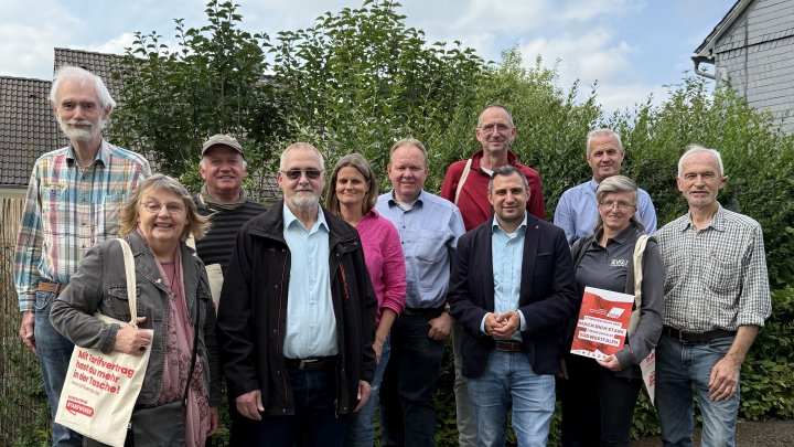 v.l.: Michael Greve-Röben (GEW), Dr. Bärbel Röben (ver.di), Stefan Dörr (IG BAU), Gottfried...
