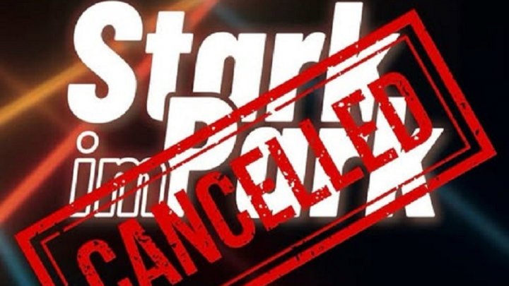 „Cancelled“ steht auf dem Stark im Park-Plakat.