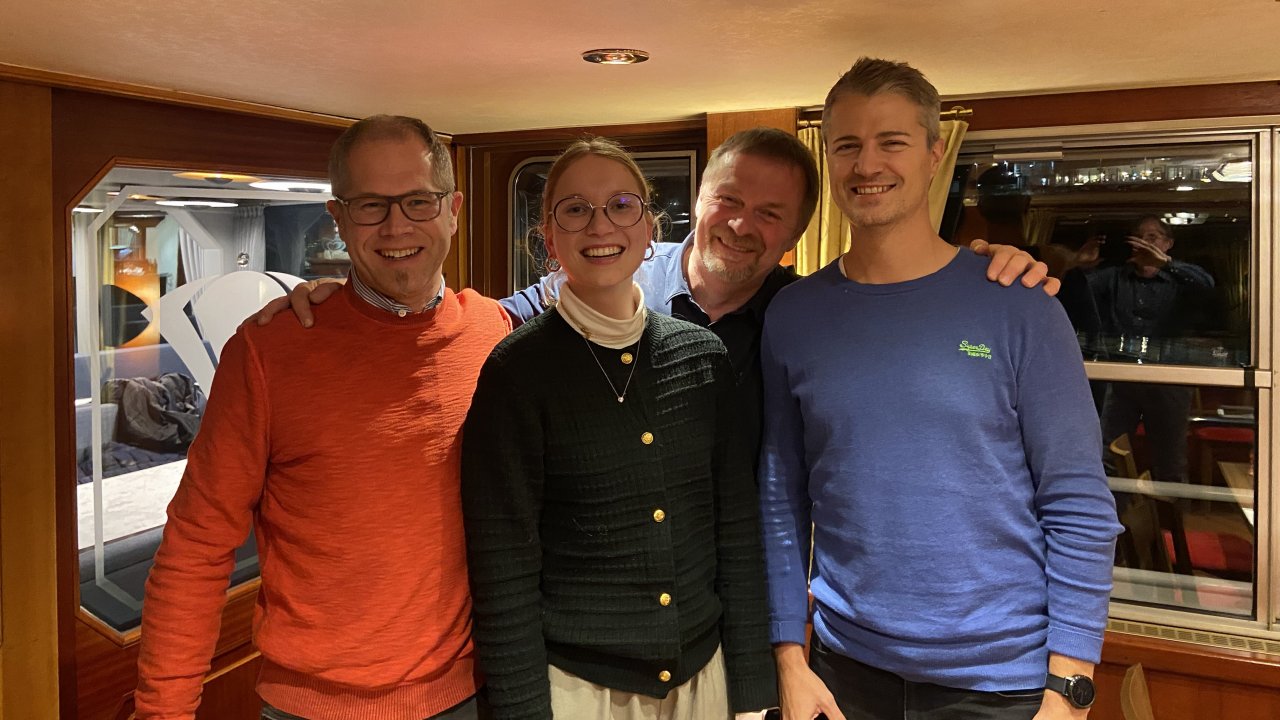 Der Vorstand des WSV Schneekanonen: Sebastian Sieler (stellv. Vorsitzender), Kimberly Becker (Schriftführerin), Stephan Westermann (Vorsitzender) und Nils Eiken (Schatzmeister). von privat