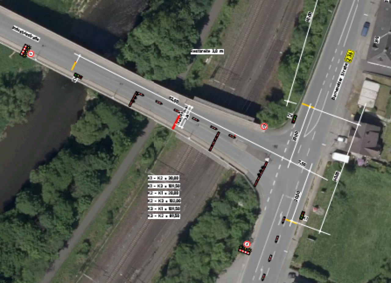 Auf dem Bild ist die bauzeitliche Ampelregelung dargestellt. von privat