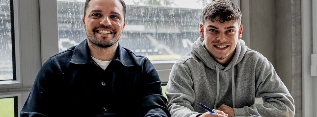 Marvin Schulz (r.) und SVS-Sportdirektor Sport Anthony Loviso. von SV Sandhausen