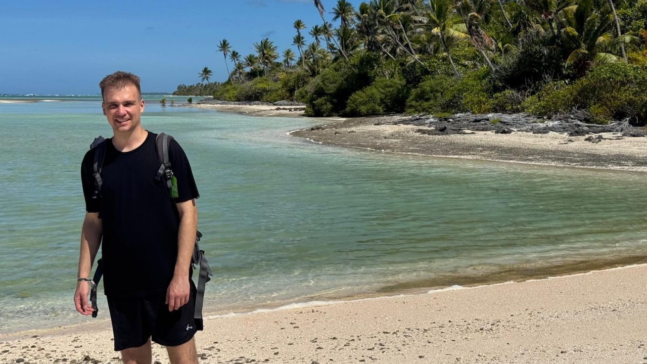 Marvin Schönauer hat fast jedes Land der Welt bereist – ein Foto aus Kiribati. von privat