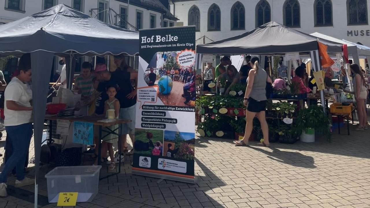 Der Stand auf dem Attendorner Markt. von privat