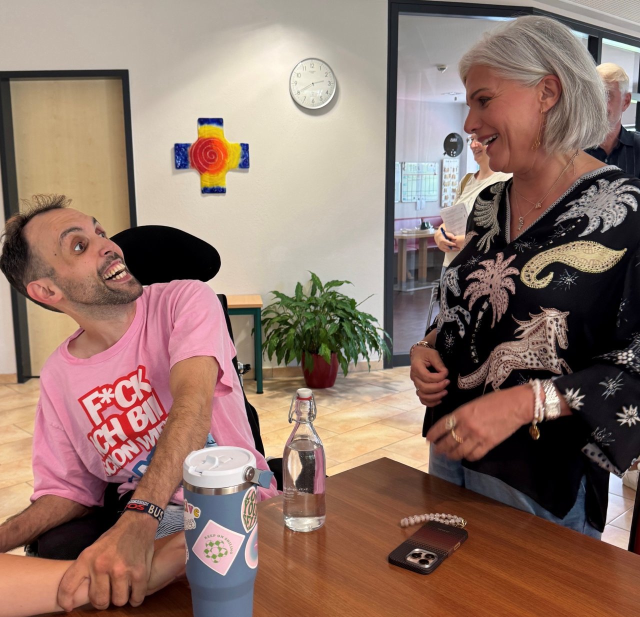 Birgit Schrowange während ihres Besuchs im Kinder- und Jugendhospiz Balthasar. von privat