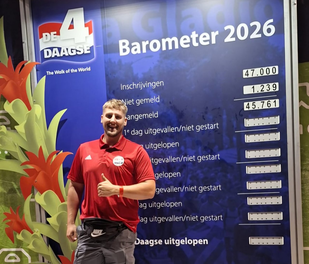 Vier Tage hintereinander absolvierte Florian Lörler aus Ottfingen bei den 4Daagse in Nijmegen täglich 50 Kilometer Wanderstrecke. von privat