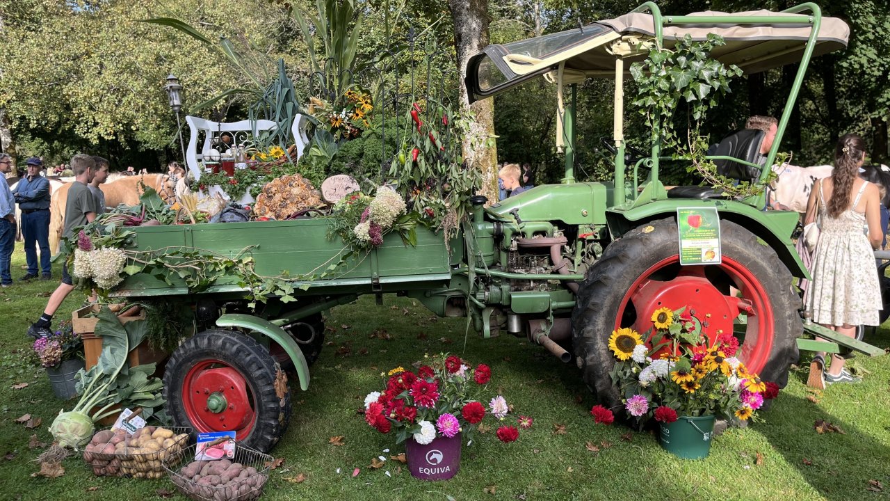 Für das Ernte- und Tierschaufest werden wieder aufwendige Erntewagen gestaltet. von Leonie Diehl