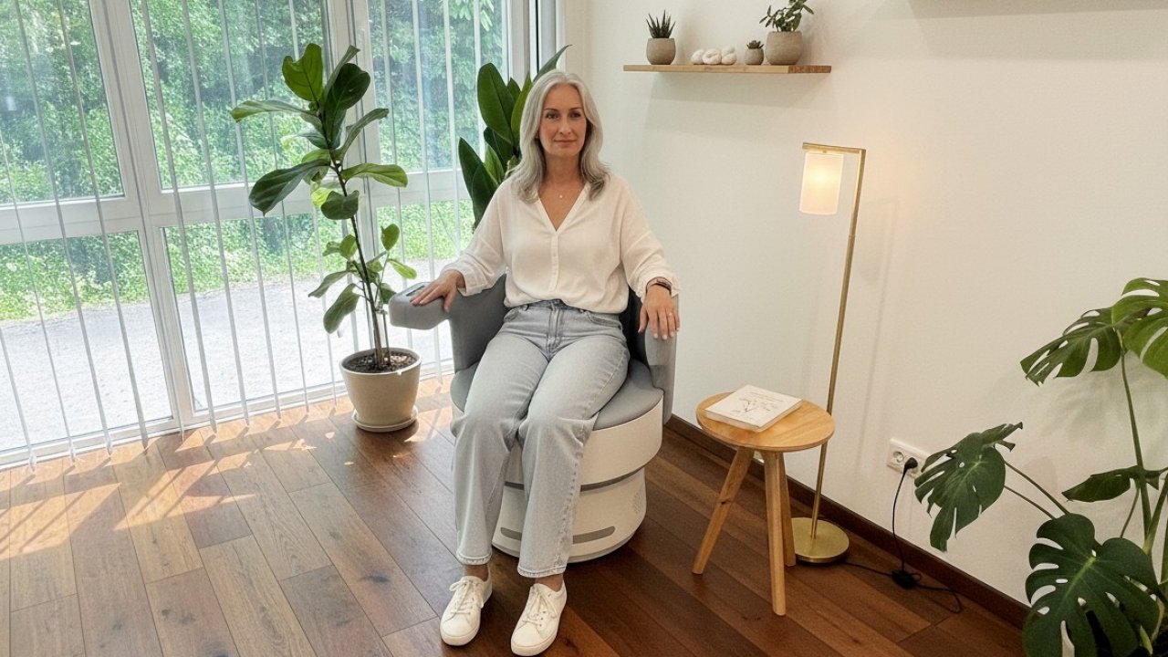Mit dem EMP Chair Plus Beckenbodentrainer hat die Physiotherapie-Praxis Arens ihr Therapieangebot am Standort Flape erweitert. Männer und Frauen können gezielt ihren Beckenboden trainieren – bequem, komplett bekleidet und ohne körperliche Anstrengung. von Hersteller