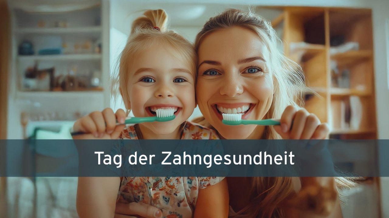 „Gesund beginnt im Mund – Kau dich fit!“ ist das Motto des Tages der Zahngesundheit 2026. von Aktionskreis zum Tag der Zahngesundheit / Grafik: Ralph Schneider/LokalPlus