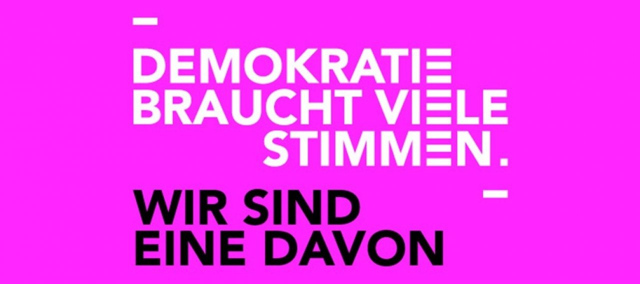 Wortmarke der Kampagne von demokratiebrauchtvielestimmen.de