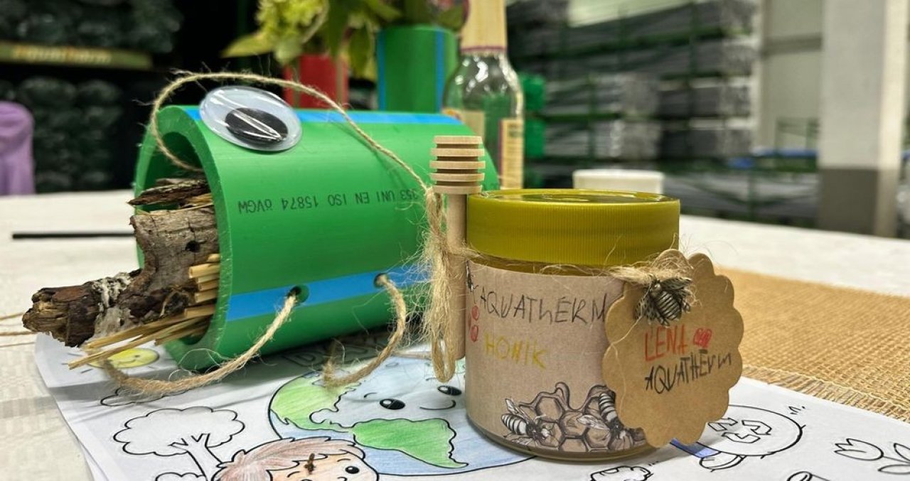 Auf besondere Begeisterung stieß das Angebot, aus einem aquatherm-Rohr eine kreative Nisthilfe für Insekten zu zaubern. von aquaterm