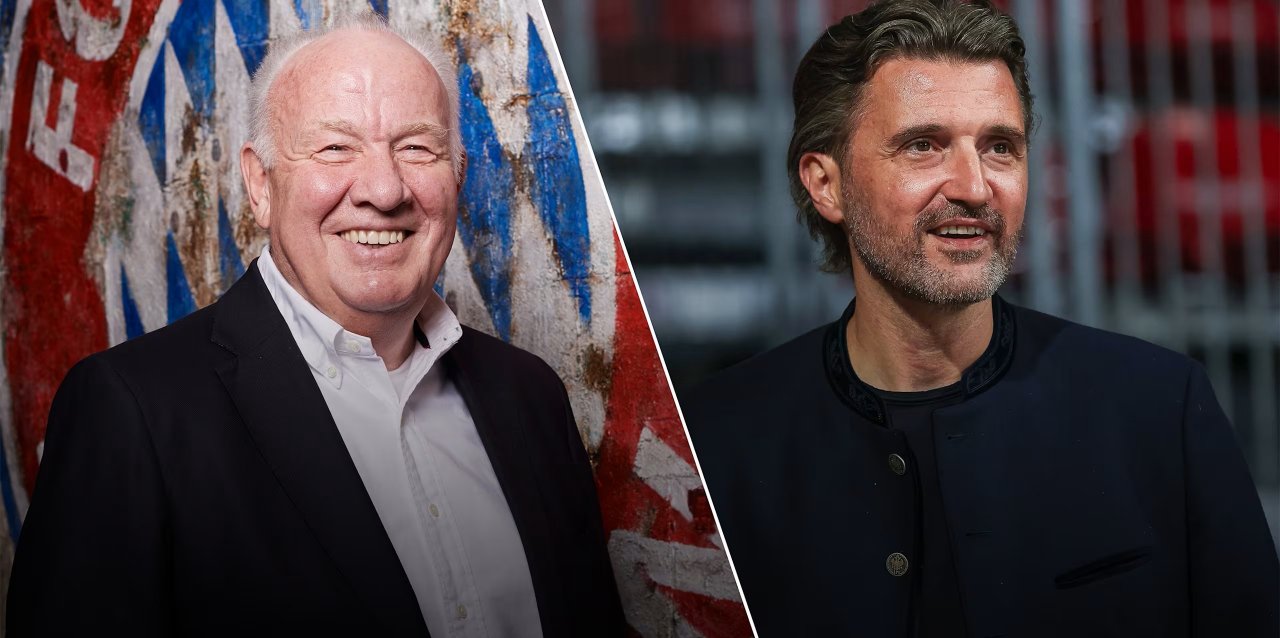 Walter Mennekes (l.) und sein designierter Nachfolger als 2. Vizepräsident, Marko Pesic. von FC Bayern München